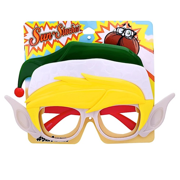 Sun-Stache Sunstache Novelty Christmas Elf Glasses Stocking Stuffer - Picture 1 of 5